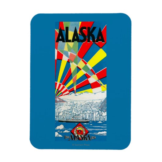 Alaska Line Steamship Poster Magneet (Verticaal)