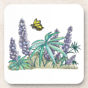 Alaska Lupine Waterverf Bier Onderzetter