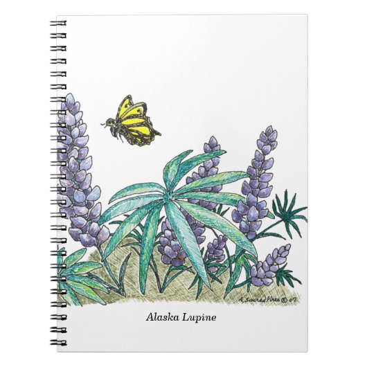 Alaska Lupine Waterverf Notitieboek (Voorkant)