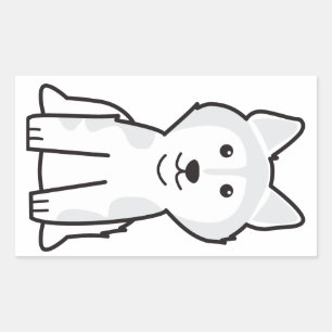 Alaska Malamute Dog Cartoon Rechthoekige Sticker