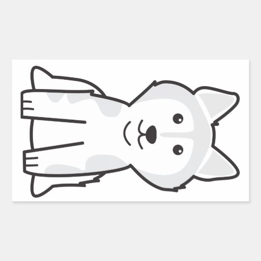 Alaska Malamute Dog Cartoon Rechthoekige Sticker (Voorkant)