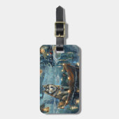 Alaska Malamute Kerst Feestelijke reis Bagagelabel (Voorkant verticaal)