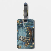 Alaska Malamute Kerst Feestelijke reis Bagagelabel (Achterkant verticaal)