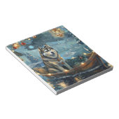 Alaska Malamute Kerst Feestelijke reis Notitieblok (Schuin)