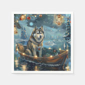 Alaska Malamute Kerst Feestelijke reis Servet (Voorkant)