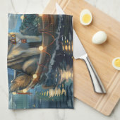 Alaska Malamute Kerst Feestelijke reis Theedoek (Quarter Fold)