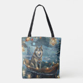 Alaska Malamute Kerst Feestelijke reis Tote Bag (Achterkant)