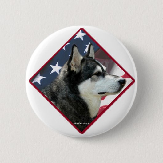 Alaska Malamute Vlag 2 Ronde Button 5,7 Cm (Voorkant)
