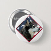 Alaska Malamute Vlag 2 Ronde Button 5,7 Cm (Voorkant /achterkant)