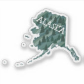 ALASKA MAP gekleurde potloodkunst Sticker (Voorkant)