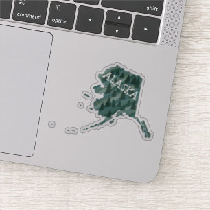 ALASKA MAP gekleurde potloodkunst Sticker