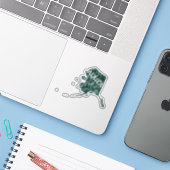 ALASKA MAP gekleurde potloodkunst Sticker (Laptop met iPhone)