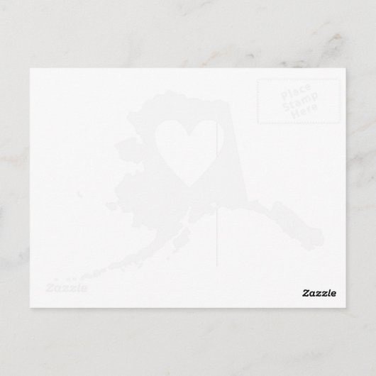 Alaska Map Shape Gray Heart Cutout Alaskan Briefkaart (Achterkant)