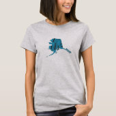 Alaska Map State Shaped Home Word Art Blue T-shirt (Voorkant)