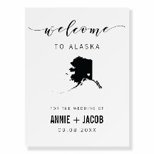 Alaska Map Wedding Welcome Sign