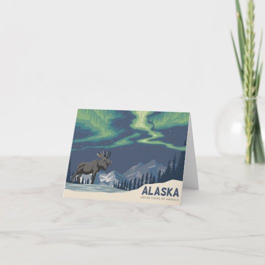 Alaska met eland bedankkaart (Voorkant)