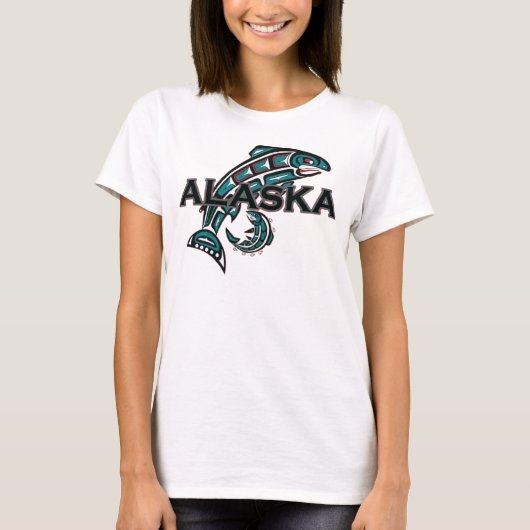 Alaska met zalm t-shirt (Voorkant)