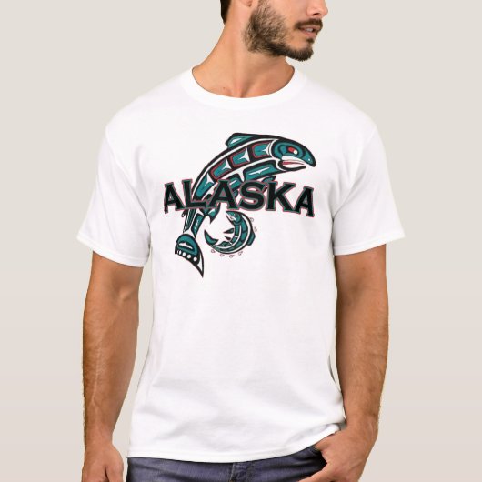 Alaska met zalm t-shirt (Voorkant)