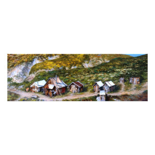 Alaska Mining Camp Gold Prospecting Wall Afbeeldin Foto Afdruk