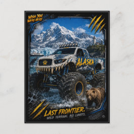 Alaska Monster Truck Off Road Kunst Briefkaart