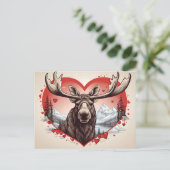 Alaska Moose hartvormige berg achtergrond Briefkaart (Staand voorkant)