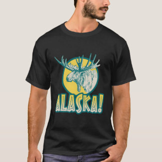 Alaska Moose minimalistisch hoofdontwerp voor CH T-shirt