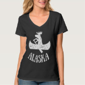 Alaska Moose Moose Canoe Vacation T-shirt (Voorkant)