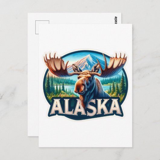 Alaska, Moose, Postcrossing Briefkaart (Voorkant / Achterkant)
