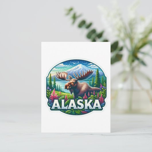 Alaska, Moose, Postcrossing Briefkaart (Staand voorkant)