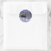 Alaska Moose Ronde Sticker (Tas)