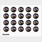 Alaska Moose Sillouette Ronde Sticker (Vel)