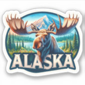 Alaska, Moose, Sticker (Voorkant)