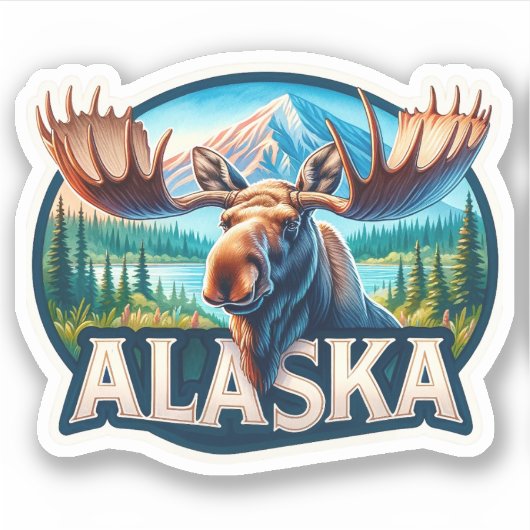 Alaska, Moose, Sticker (Voorkant)