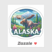 Alaska, Moose, Sticker (Vel)