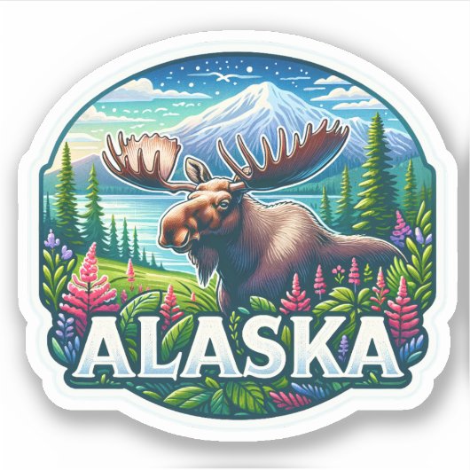 Alaska, Moose, Sticker (Voorkant)