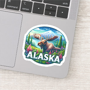 Alaska, Moose, Sticker