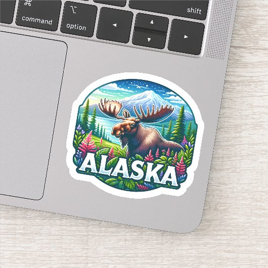 Alaska, Moose, Sticker (Detail)