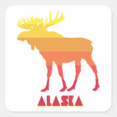 Alaska Moose Vierkante Sticker (Voorkant)