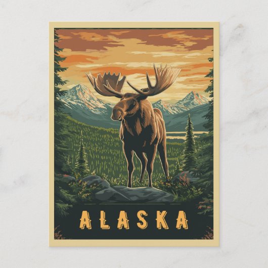Alaska Moose -  wildernis Briefkaart (Voorkant)