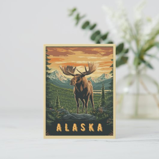 Alaska Moose - wildernis Briefkaart (Staand voorkant)