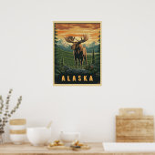 Alaska Moose -  wildernis Poster (Keuken)