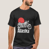 Alaska  Motorcycle Sun Minimalist Retro Gra T-shirt (Voorkant)
