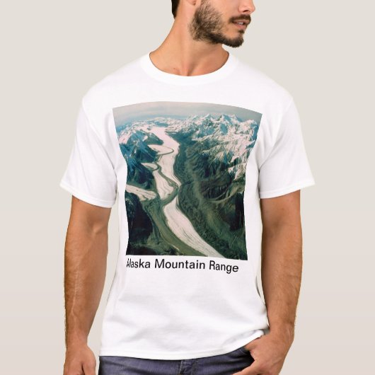 Alaska Mountain Range-Aerial Uitzicht T-shirt (Voorkant)
