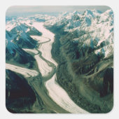 Alaska Mountain Range-Aerial Uitzicht Vierkante Sticker (Voorkant)
