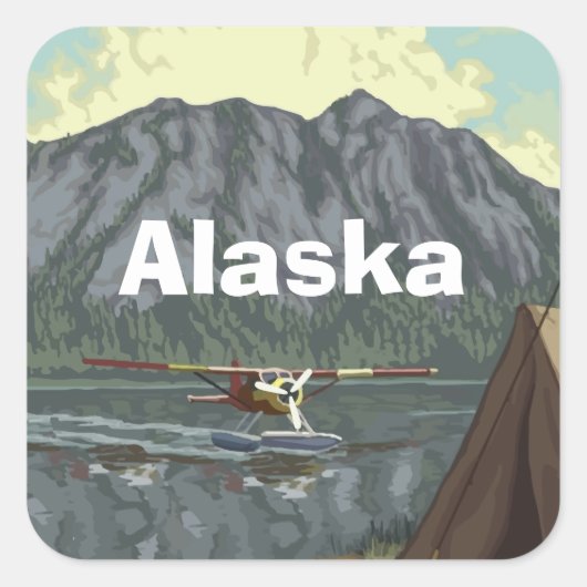 Alaska Mountain Vierkante Sticker (Voorkant)