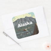 Alaska Mountain Vierkante Sticker (Envelop)