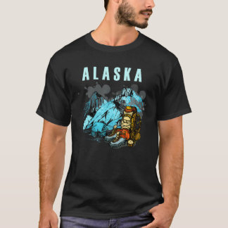 Alaska Mountains and Hikers Tourism vacation outfi T-shirt