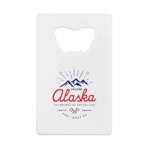 Alaska Mountains roepen dat ik licht moet gaan kle Creditkaart Flessenopener