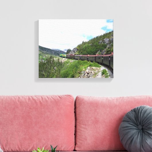 Alaska Mountains Train Canvas Afdruk (Insitu (Woonkamer))