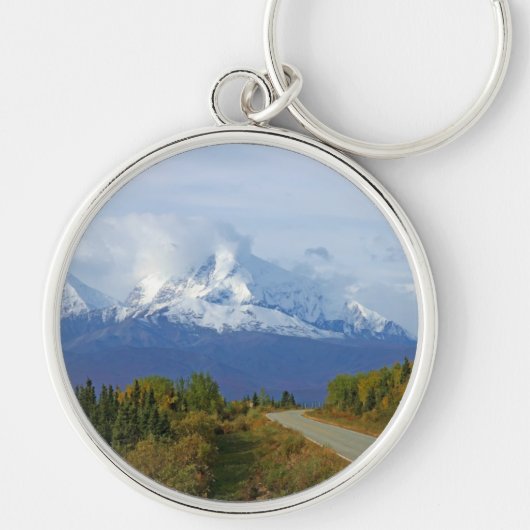 Alaska Mountains Tree Natuur Forest Destiny Seizoe Sleutelhanger (Voorkant)